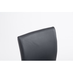 Ensemble de 2 tabourets de bar Cologne, similicuir, chrome noir