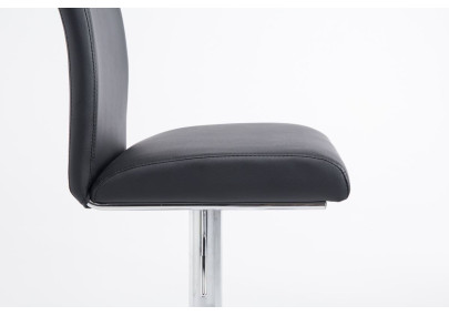Conjunto de 2 banquetas de bar Cologne, em couro sintético, cromadas, pretas