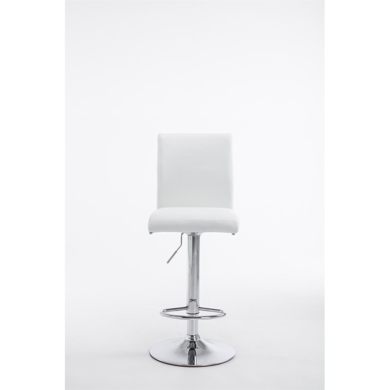 Ensemble de 2 tabourets de bar Cologne, similicuir, chrome blanc