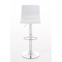 Lot de 2 tabourets de bar Hoover, en plastique chromé blanc.