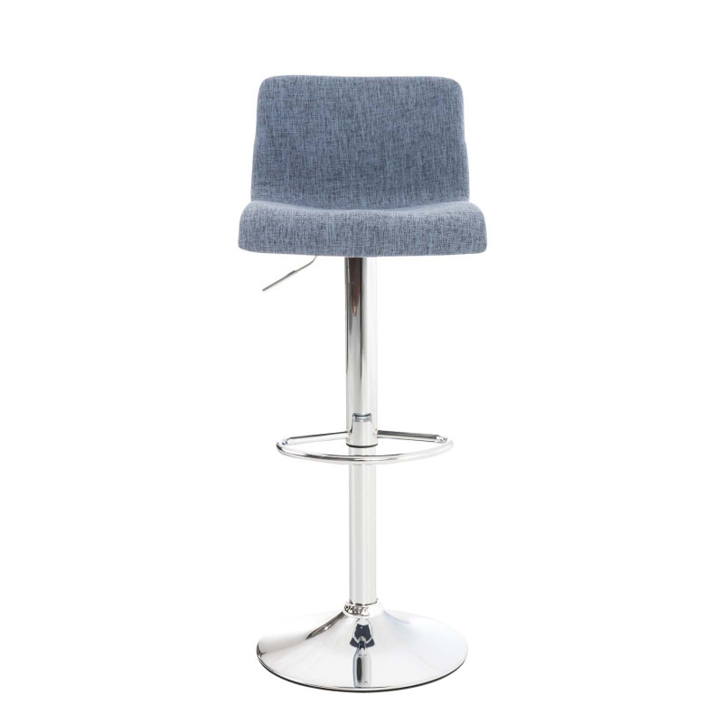 Ensemble de 2 tabourets de bar Hoover, tissu, chrome bleu