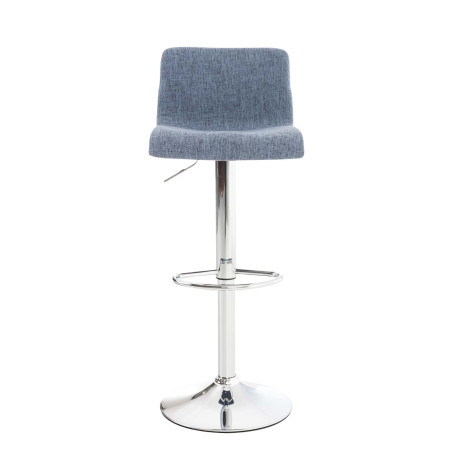 Conjunto de 2 banquetas de bar Hoover, em tecido, cromadas, azuis