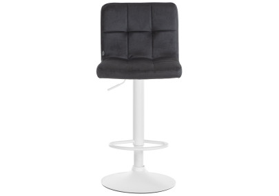Lot de 2 tabourets de bar Pérou velours blanc noir