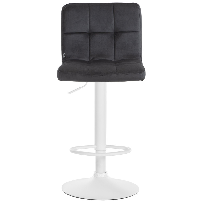 Ensemble de 2 tabourets de bar en velours blanc Pérou noir