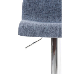 Ensemble de 2 tabourets de bar Hoover, tissu, chrome, bleu