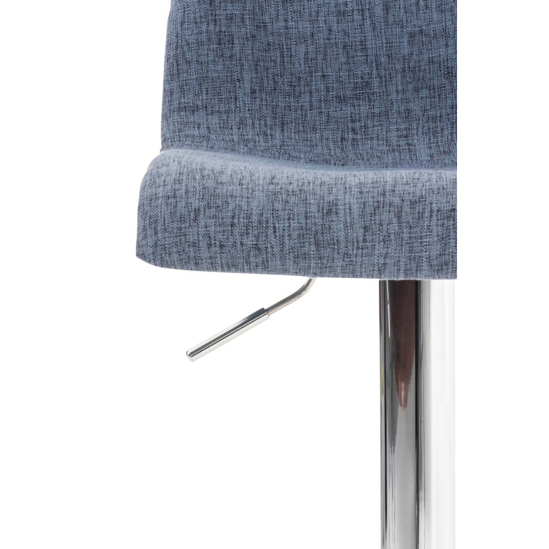 Ensemble de 2 tabourets de bar Hoover, tissu, chrome, bleu