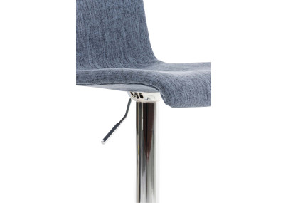 Set di 2 sgabelli da bar Hoover, tessuto, cromato, blu