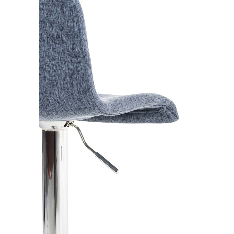 Ensemble de 2 tabourets de bar Hoover, tissu, chrome, bleu