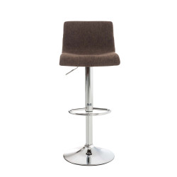 Ensemble de 2 tabourets de bar Hoover, tissu, chrome brun