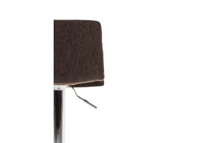 Conjunto de 2 banquetas de bar Hoover, estofadas em tecido, marrom cromado