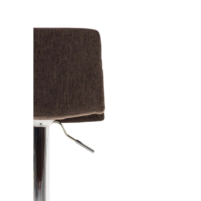 Ensemble de 2 tabourets de bar Hoover, tissu, marron chromé