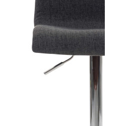 Set di 2 sgabelli da bar Hoover, tessuto, cromato, grigio scuro