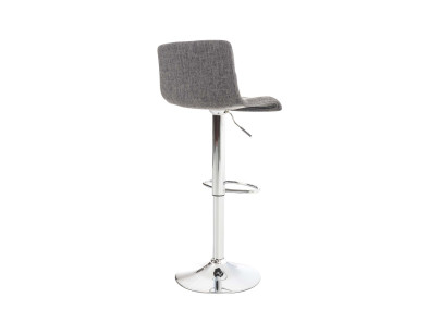 Ensemble de 2 tabourets de bar Hoover, tissu, chrome, gris clair