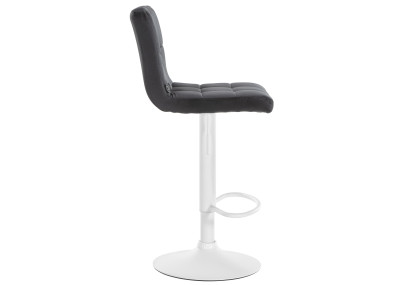Lot de 2 tabourets de bar Pérou velours blanc noir