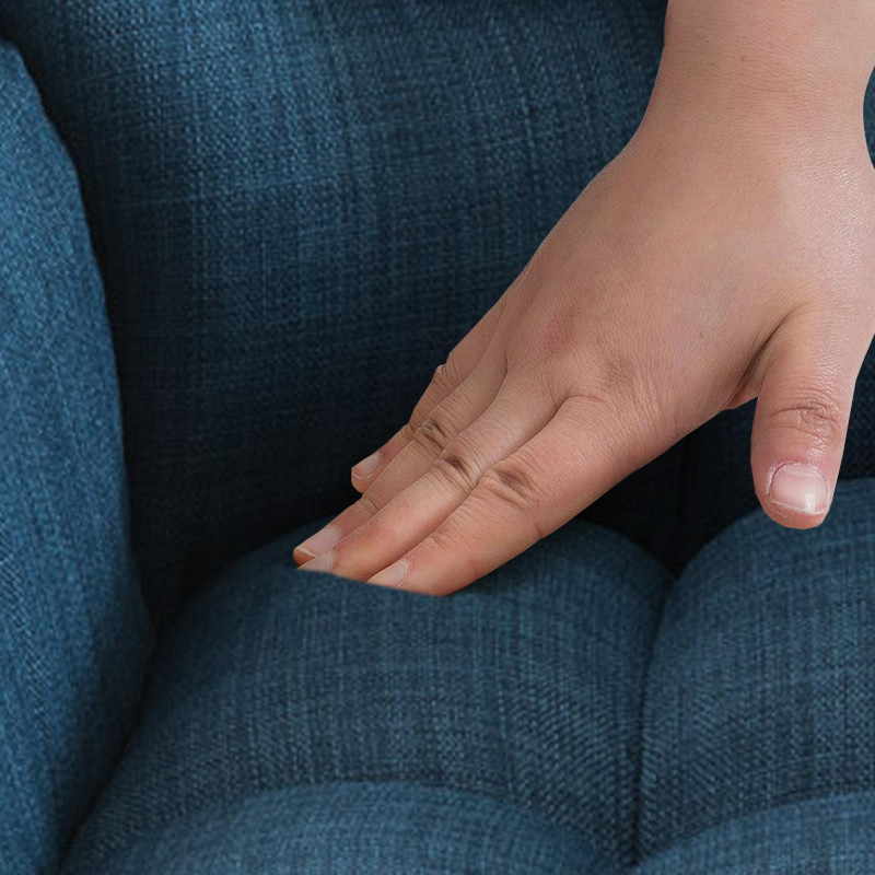Tabouret de bar en tissu Damaso E bleu