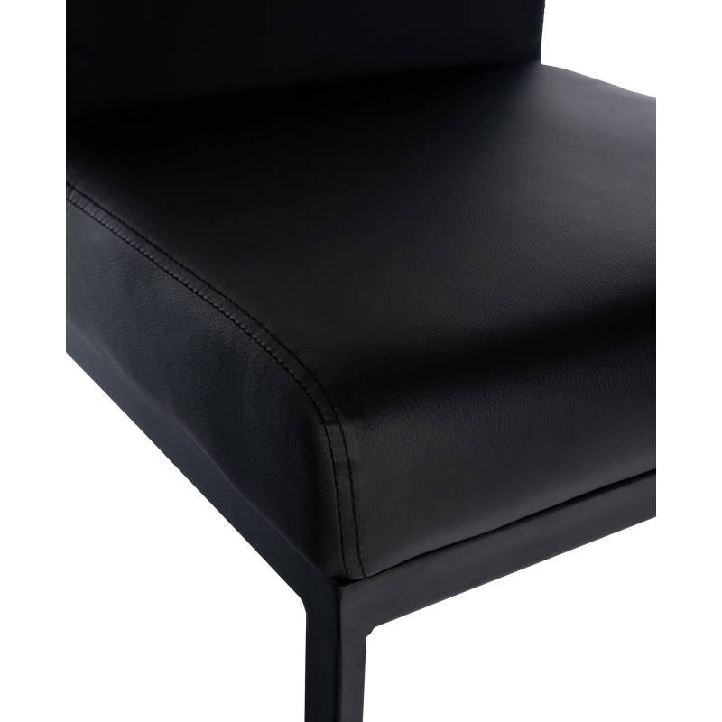 Tabouret de bar Hopewell, similicuir, B noir