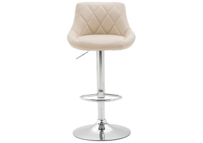 Conjunto de 2 banquetas de bar Lazio, em couro sintético, cor creme.