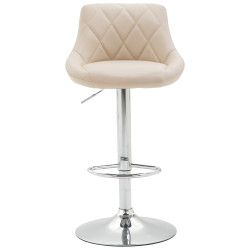 Conjunto de 2 banquetas de bar Lazio, em couro sintético, cor creme.