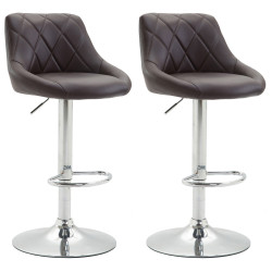 Ensemble de 2 tabourets de bar Lazio en similicuir marron C