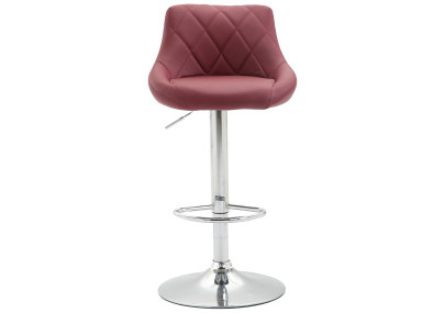 Lot de 2 tabourets de bar Lazio, similicuir C, bordeaux