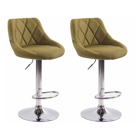 Lot de 2 tabourets de bar Lazio en tissu vert C