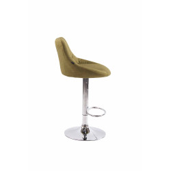 Ensemble de 2 tabourets de bar en tissu Lazio C vert