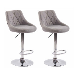 Lot de 2 tabourets de bar en tissu Lazio gris C