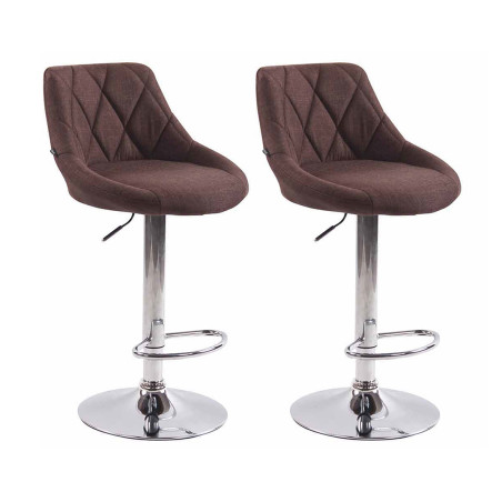 Ensemble de 2 tabourets de bar en tissu Lazio marron C