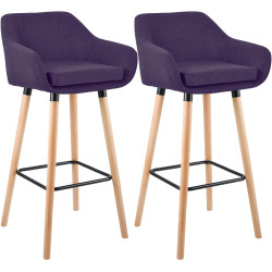 Ensemble de 2 tabourets de bar Grant en tissu violet