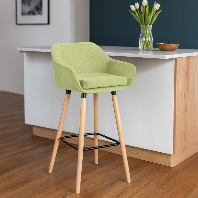 Ensemble de 2 tabourets de bar Grant, tissu vert clair
