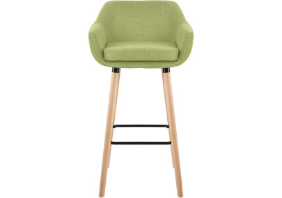 Conjunto de 2 banquetas Grant, em tecido verde claro.