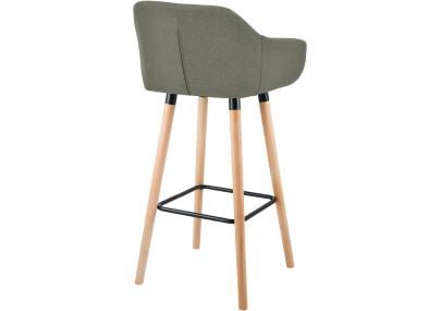 Conjunto de 2 banquetas Grant, tecido cinza claro