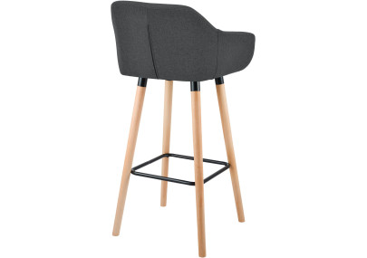 Set di 2 sgabelli da bar Grant, tessuto, grigio scuro