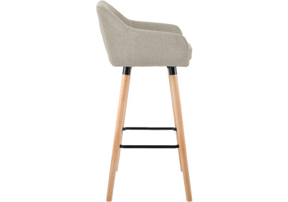 Ensemble de 2 tabourets de bar Grant, tissu crème