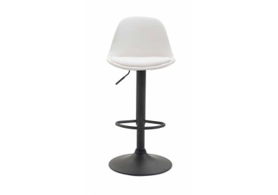 Tabouret de bar Kiel, entièrement rembourré, simili cuir, noir et blanc