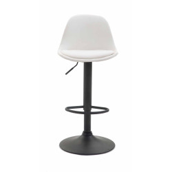 Tabouret de bar Kiel, entièrement rembourré, simili cuir, noir et blanc
