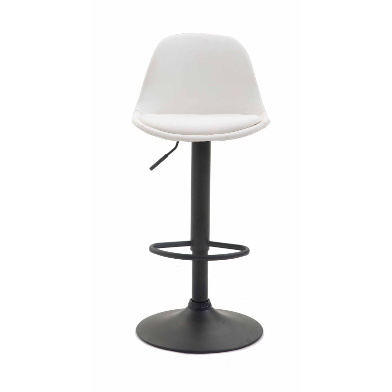 Tabouret de bar Kiel, entièrement rembourré, simili cuir, noir et blanc