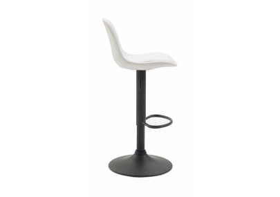 Tabouret de bar Kiel, entièrement rembourré, simili cuir, noir et blanc