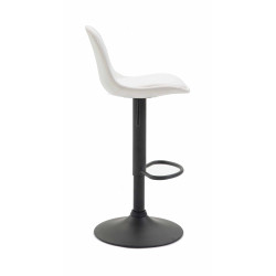 Tabouret de bar Kiel, entièrement rembourré, simili cuir, noir et blanc