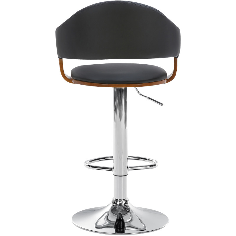 Ensemble de 2 tabourets de bar Nilse, similicuir, chrome, noyer/noir
