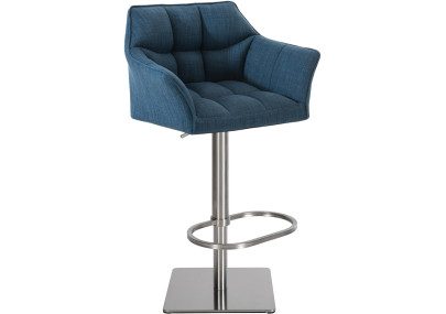 Tabouret de bar Damaso E en tissu bleu