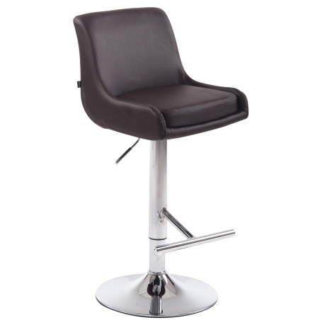 Banqueta de bar Club em couro sintético marrom