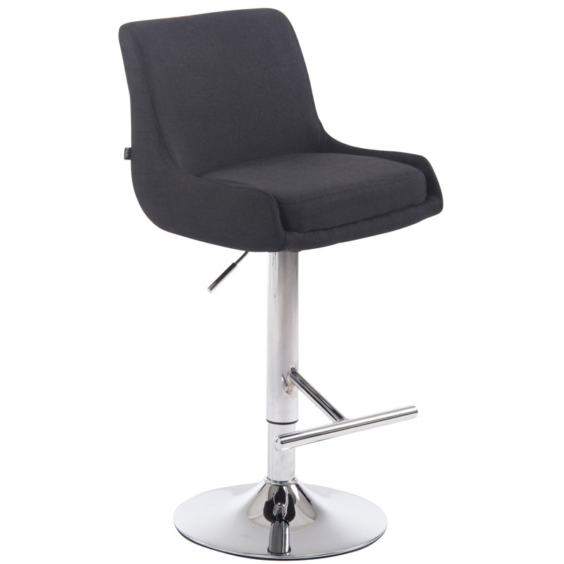 Tabouret de bar Club en tissu C noir