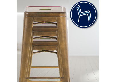 Juego de 2 taburetes de bar Joshua Gold