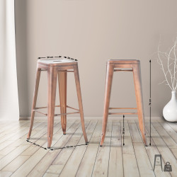 Ensemble de 2 tabourets de bar Joshua cuivre
