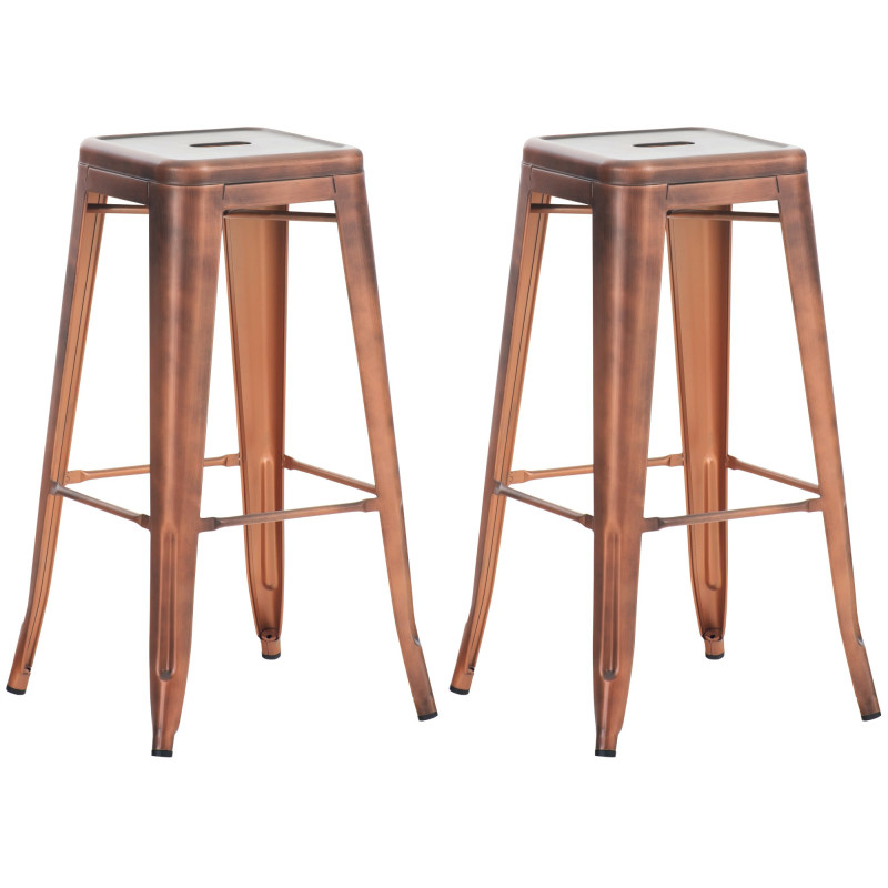 Ensemble de 2 tabourets de bar Joshua en cuivre