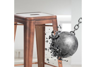 Juego de 2 taburetes de bar Joshua de cobre