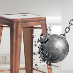 Juego de 2 taburetes de bar Joshua de cobre