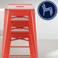 Lot de 2 tabourets de bar Joshua, rouges