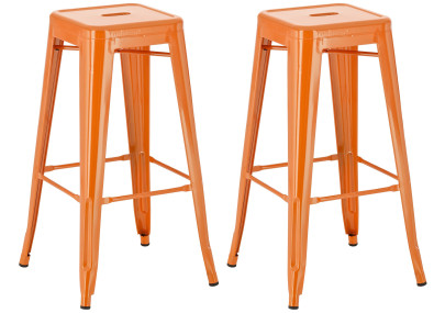 Juego de 2 taburetes de bar Joshua Orange
